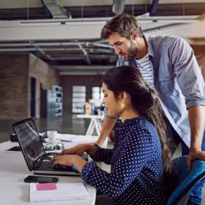 Image of startup team working together on project