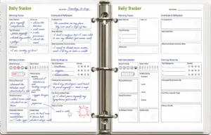 Example of the Daily Tracking pages